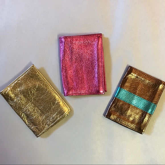 Leather Metallic Card Holders - Picture 3 of 4